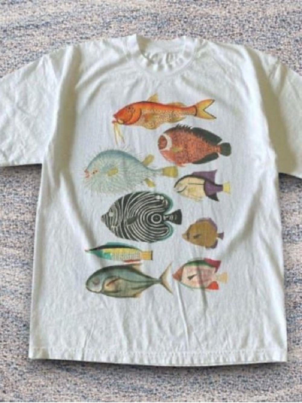 White Fish Graphic Pet-Themed T-Shirt